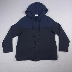 Harden Cashmere Hoodie Women Medium Front Zip Cashmere Navy Black Quiet Luxury